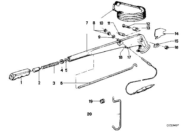 1983 BMW 633CSi Parking Brake / Control Diagram 1