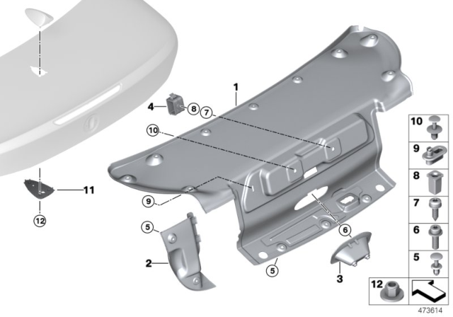 2019 BMW M4 Trim Panel, Rear Trunk / Trunk Lid Diagram 2