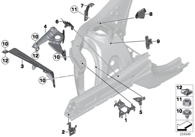 2018 BMW X4 Front Body Bracket Diagram 2