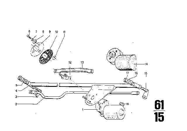 1973 BMW 3.0S Wipe System Diagram 1