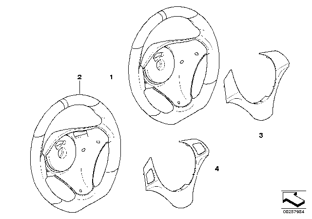 2008 BMW 328i Performance Steering Wheel Diagram 1