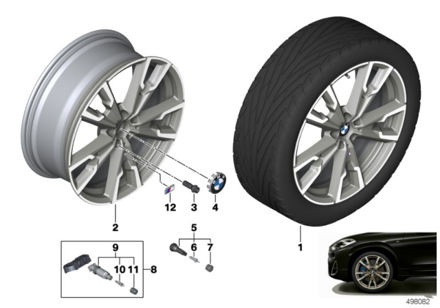 2017 BMW X1 BMW Light-Alloy Wheel, V-Spoke Diagram 1