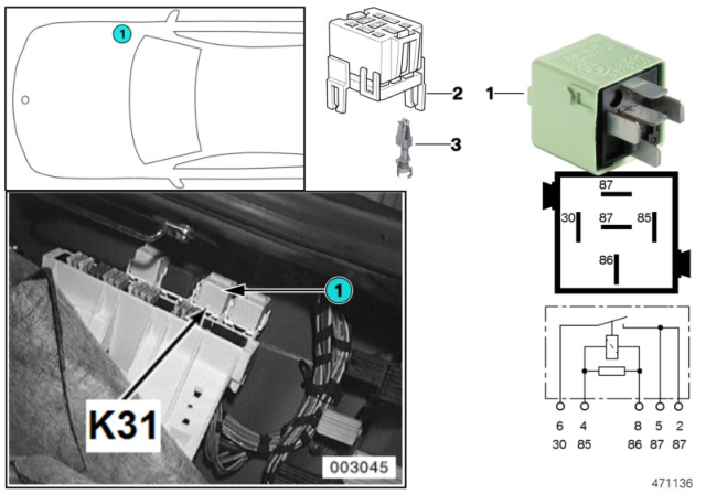 1997 BMW 740iL Relay, Cigarette Lighter Diagram