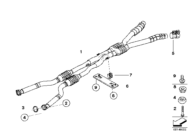 2009 BMW M6 Catalytic Converter / Front Silencer Diagram