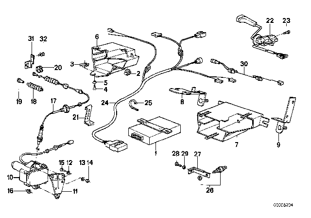 1987 BMW 528e Hex Nut Diagram for 63259128043