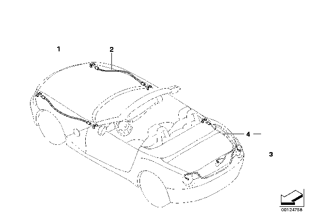 2008 BMW Z4 Repair Wiring Set Rear Right Diagram for 61116986411