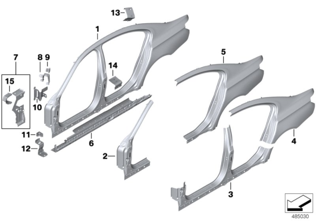 2014 BMW Alpina B7 Support, A-Pillar, Left Diagram for 41107263703