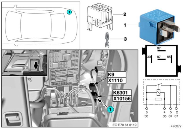 2010 BMW X6 Relay, Fuel Pump Diagram