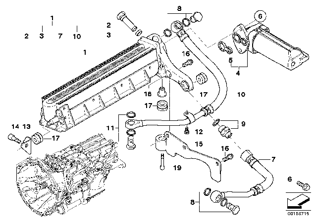 2007 BMW M5 Transmission Oil Cooler (GS7S47BG) Diagram