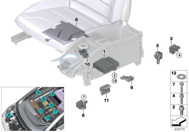 2018 BMW i3s Electric Parts, Airbag Diagram