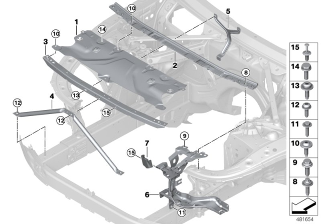 2020 BMW 540i xDrive Front Panel Diagram