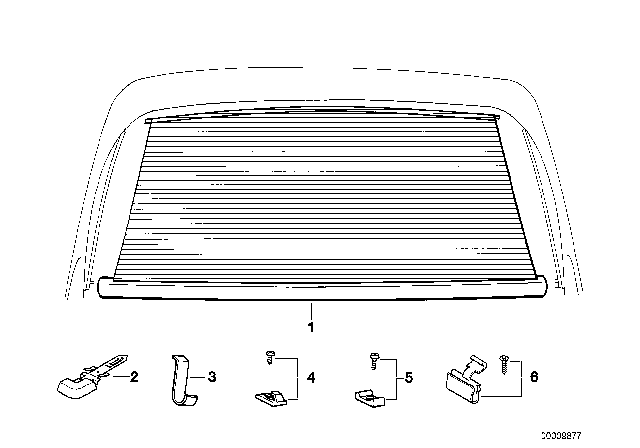 1997 BMW 318i Roller Sun Screen Diagram