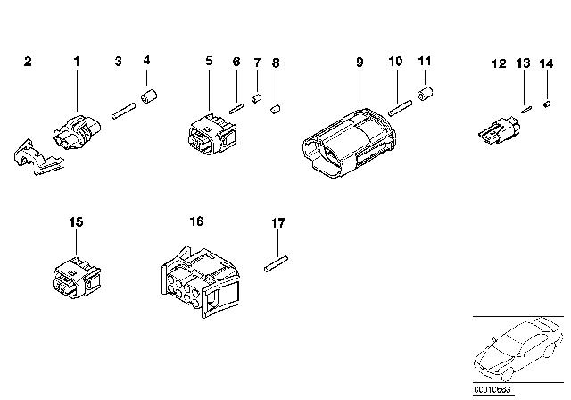 2002 BMW 540i Various Plugs According To Application Diagram