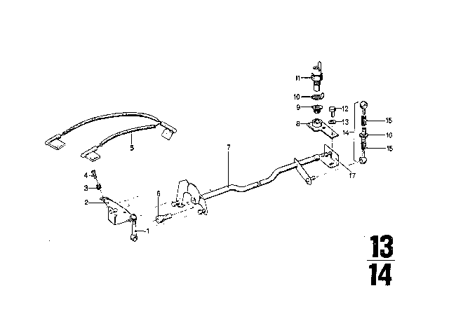 1972 BMW Bavaria Lever-Shaft Assy Diagram