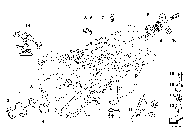 2010 BMW M6 Sealing Cover Diagram for 23018677735