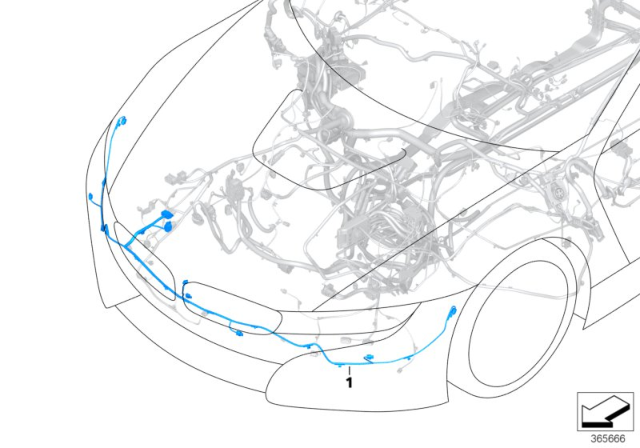 2020 BMW i8 Front End Wiring Harness / Repair Sections Diagram