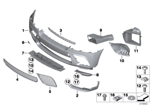 2012 BMW X6 Performance Aero Front - Spare Parts Diagram