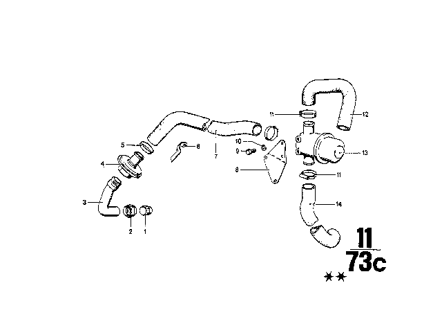 1968 BMW 2002 Hose Diagram for 11721261430