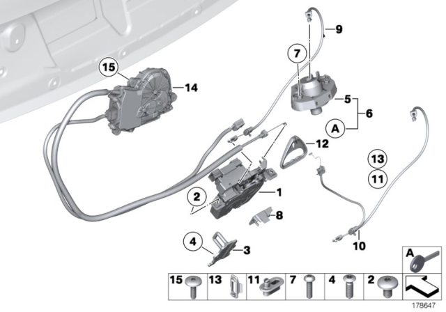 2013 BMW 750i Striker Boot Lid Diagram for 51247199178