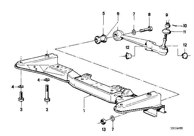 1977 BMW 320i Front Axle Support / Wishbone Diagram 1