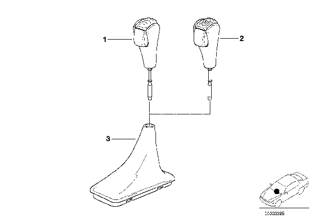 2005 BMW 325Ci Selector Lever Handles / Covers Diagram