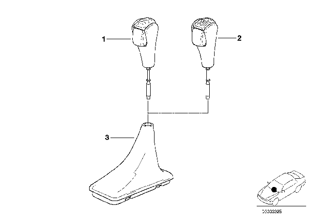 2003 BMW 325i Selector Lever Handles / Covers Diagram