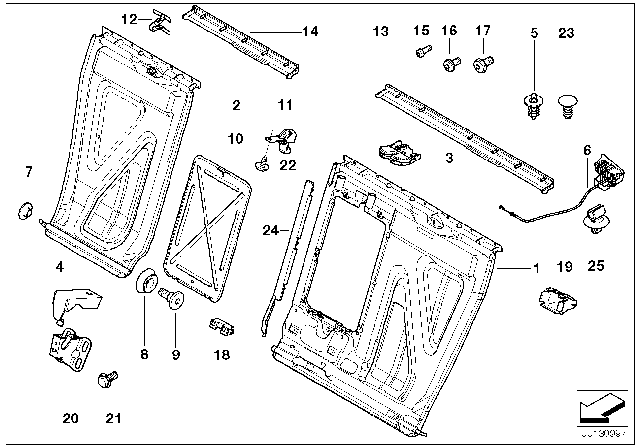 2004 BMW 330xi Seat, Rear, Seat Frame Diagram