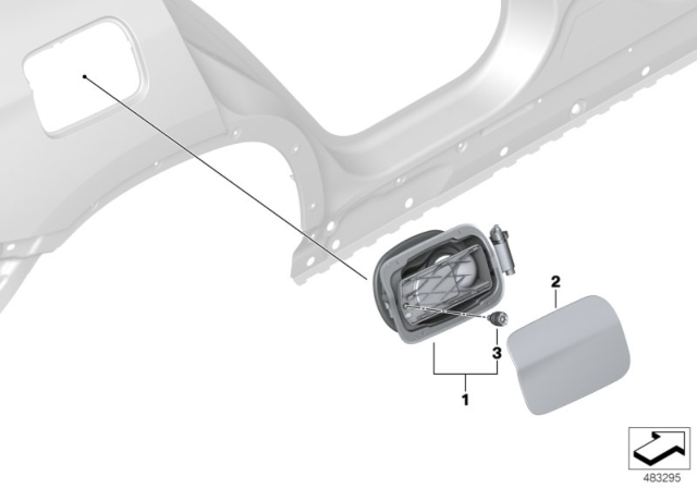 2020 BMW X3 M Fill-In Flap Diagram