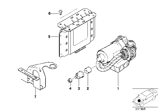 1999 BMW 328is ASC Hydro Unit / Control Unit / Support Diagram