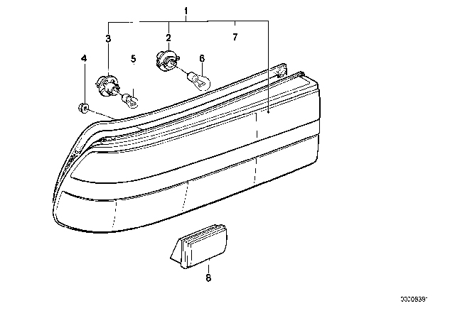 1985 BMW 535i Rear Light Diagram