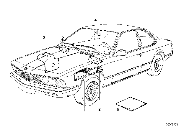 1984 BMW 633CSi Sound Insulation Diagram 1