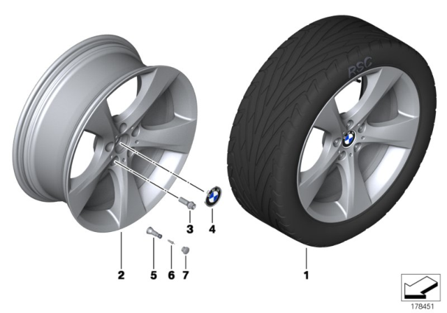 2011 BMW 135i BMW LA Wheel, Star Spoke Diagram 3