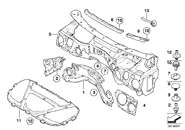 2013 BMW 128i Sound Insulating Diagram 1