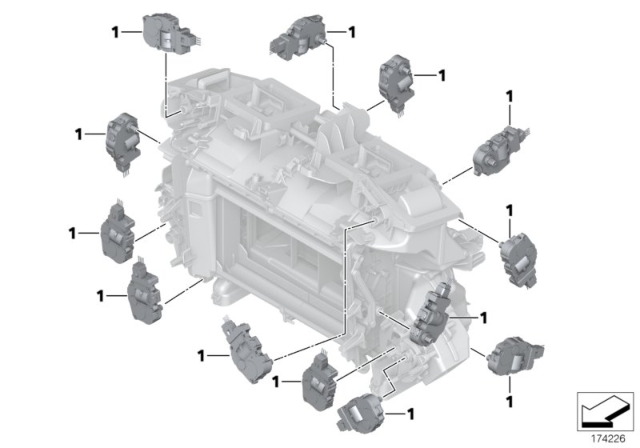 2011 BMW 750Li Base(F02) Actuator For Automatic Air Condition Diagram
