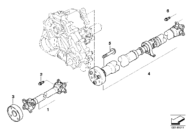 2005 BMW X3 Rear Drive Shaft Assembly Diagram for 26103402134