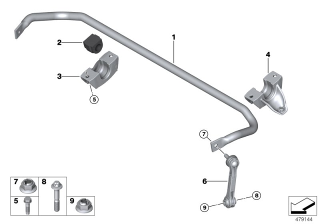 2019 BMW 740e xDrive Stabilizer, Rear Diagram