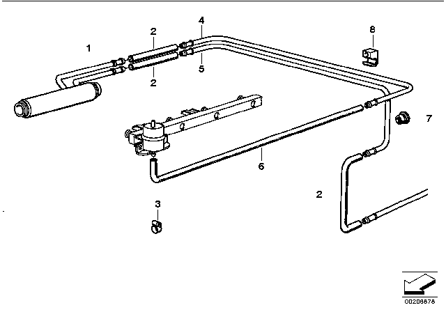 1987 BMW 735i Return Pipe Diagram for 16121179217