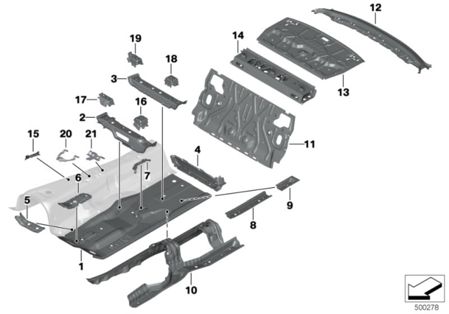 2019 BMW M5 Partition Trunk / Floor Parts Diagram