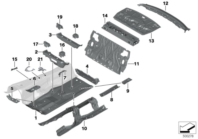 2019 BMW 540i xDrive Partition Trunk / Floor Parts Diagram