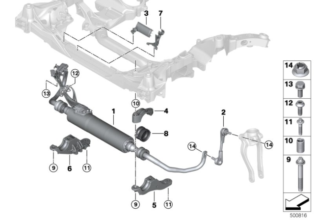 2020 BMW 840i xDrive Gran Coupe Anti-Roll Bar Front / Dynamic Drive AWD Diagram