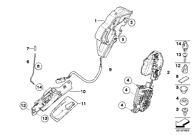 2011 BMW X5 Locking System, Door, Rear Diagram 2