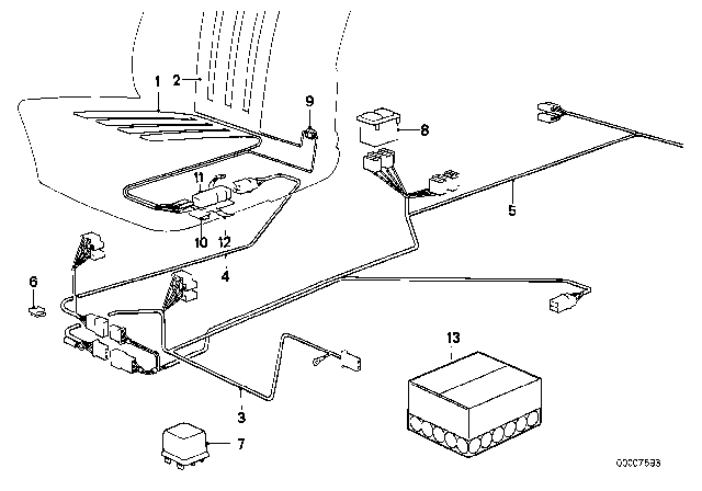 1979 BMW 733i Heating Element, Seat Diagram for 64111376034