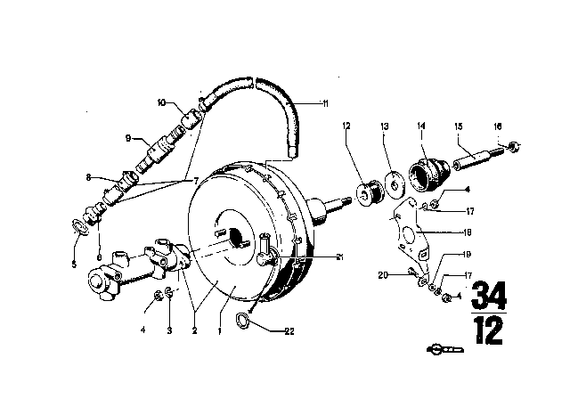 1974 BMW 3.0CS Connector Diagram for 34331102538