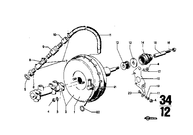 1969 BMW 2800CS Power Brake Unit Depression Diagram