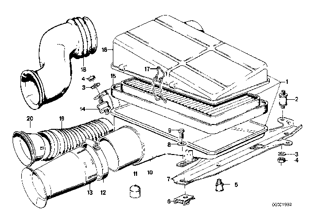 1981 BMW 733i Intake Silencer / Filter Cartridge Diagram 1