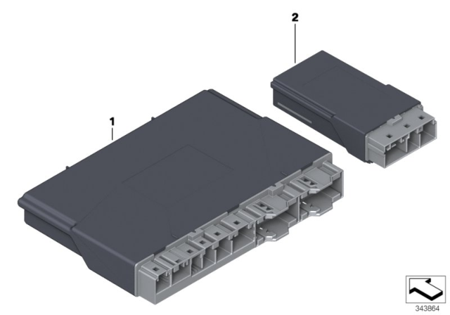 2014 BMW ActiveHybrid 5 Control Unit, Seat Module, Front / Rear Diagram