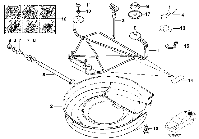 2002 BMW Z3 Single Parts For Emergency Wheel Mounting Diagram