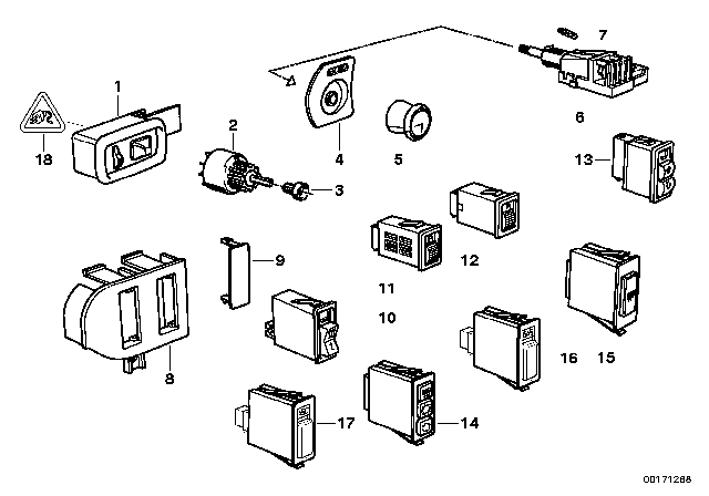 2000 BMW Z3 M Various Switches Diagram 1