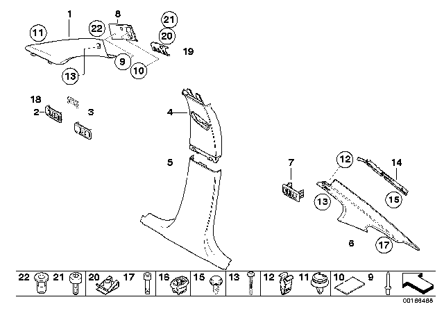 2008 BMW 328xi Trim Panel Diagram