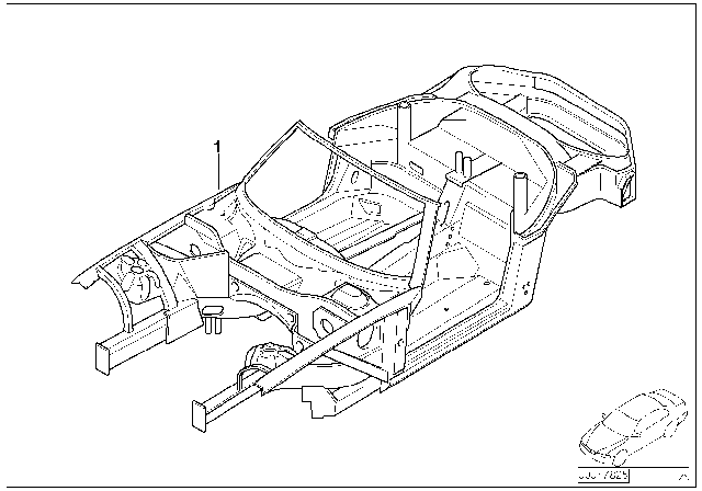 2003 BMW Alpina V8 Roadster Body Skeleton Diagram for 41007006829